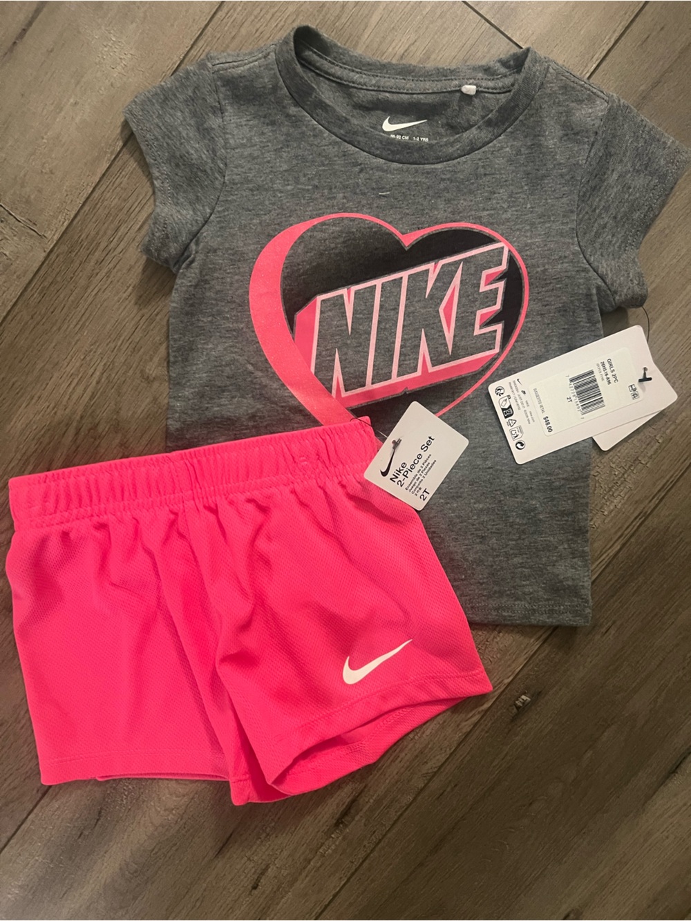 Nike Gray Tee with Bright Pink shorts